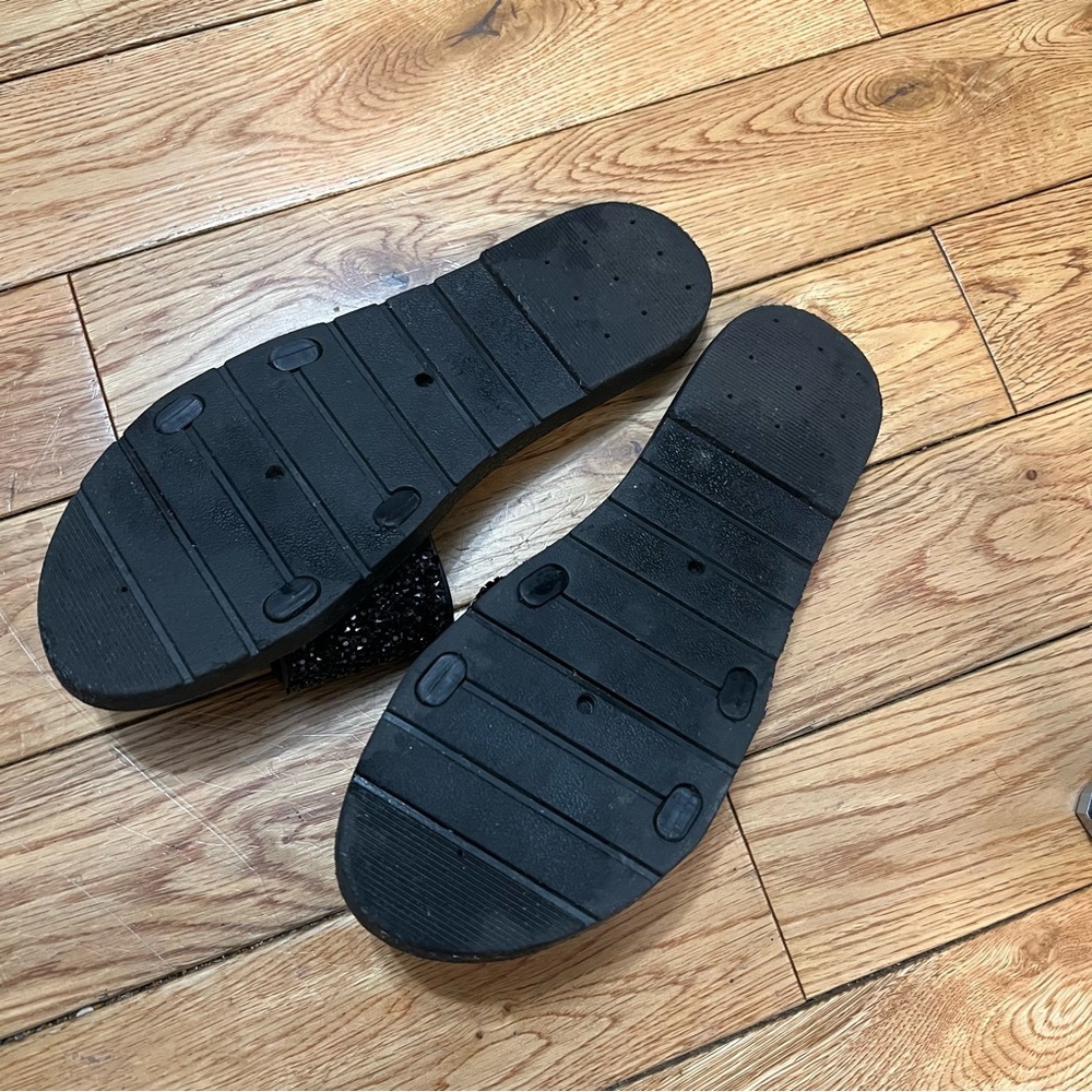 Ardene Black Glitter Slides, Size 9 - Picture 5 of 5